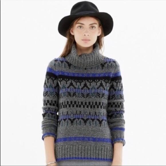 Madewell Iceblock fair isle Moreno wool turtleneck Women's Size XXS - Picture 1 of 10